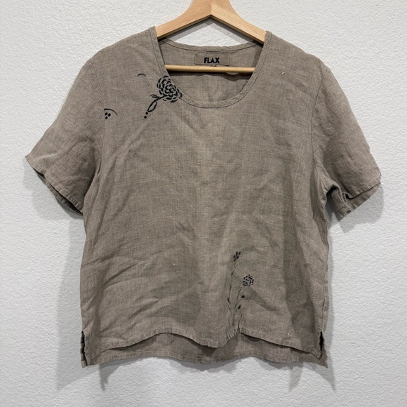 Flax Tops - Flax Women's Linen Short Sleeve Top
